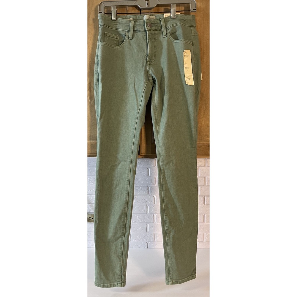 Universal Thread Skinny Jeans Womens 2/26L Green Mid-Rise‎ Smooths & Sculpts NWT
